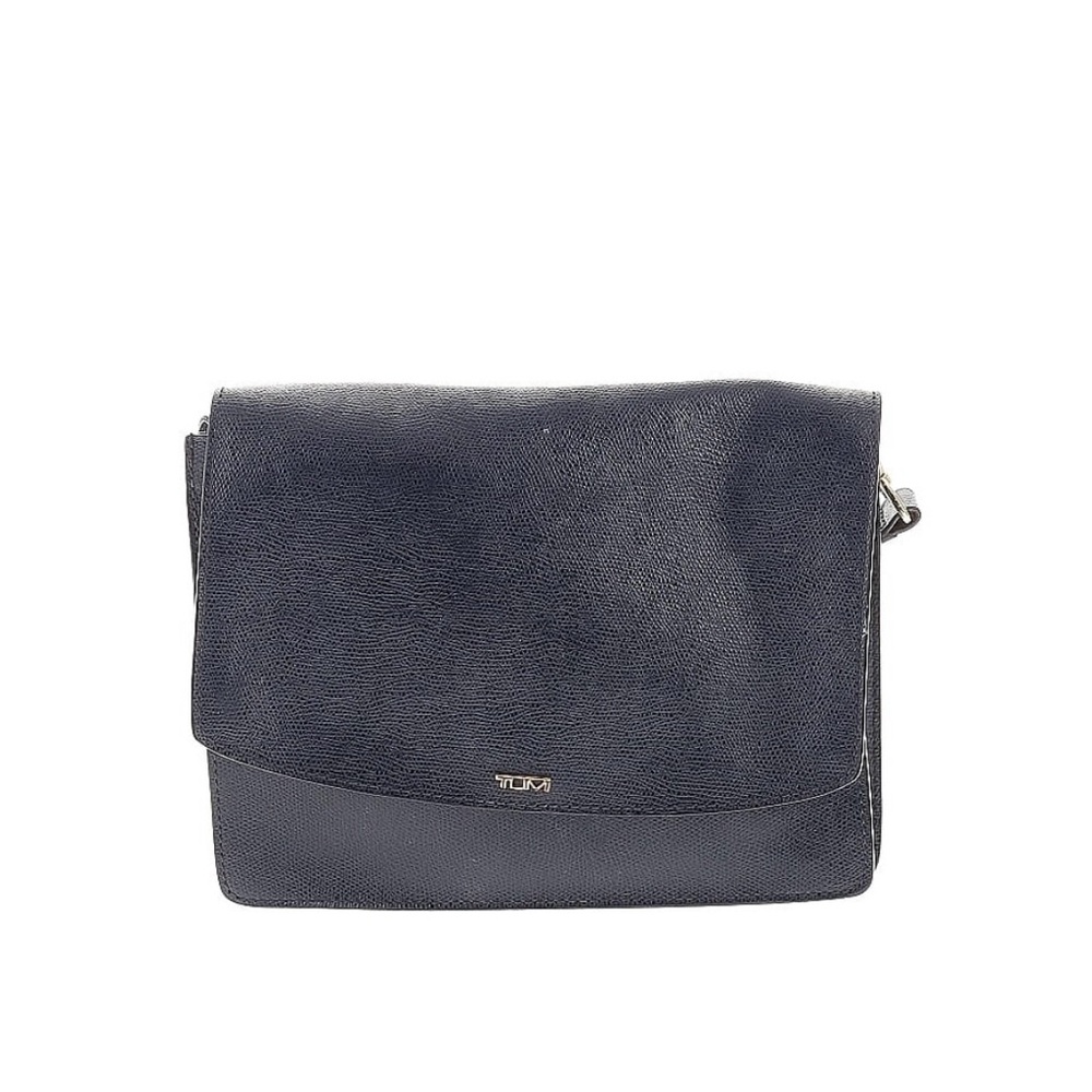 Tumi Black Leather Messenger Bag